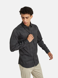 METTLE Men Checked Spread Collar Cotton Casual Shirt