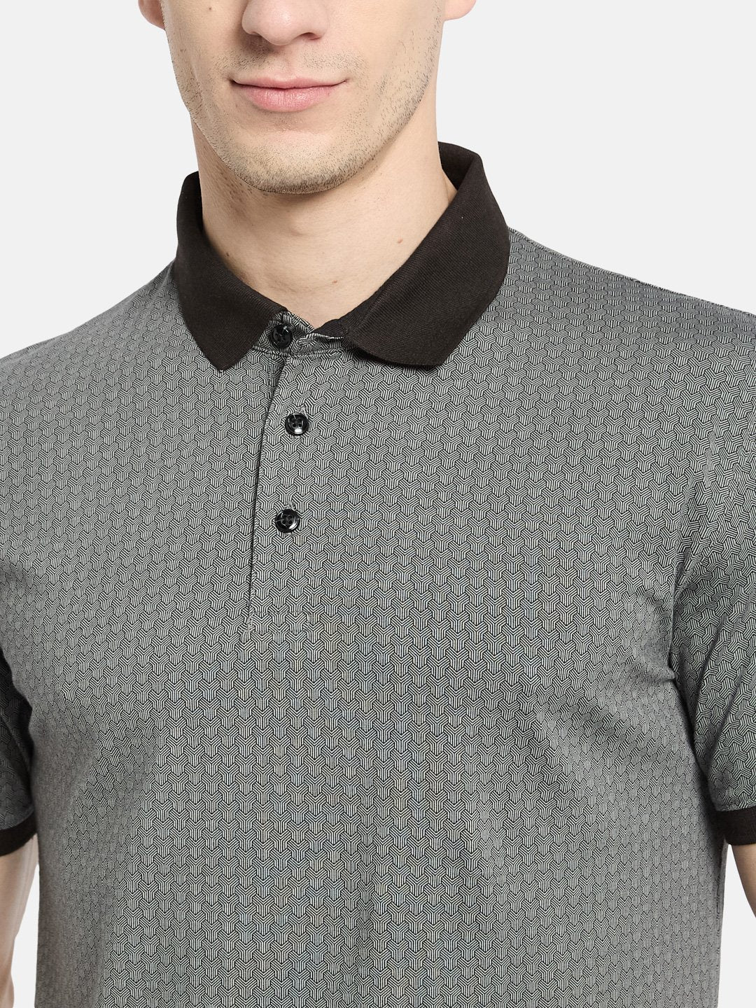 Octave Men Printed Polo Collar T-shirt