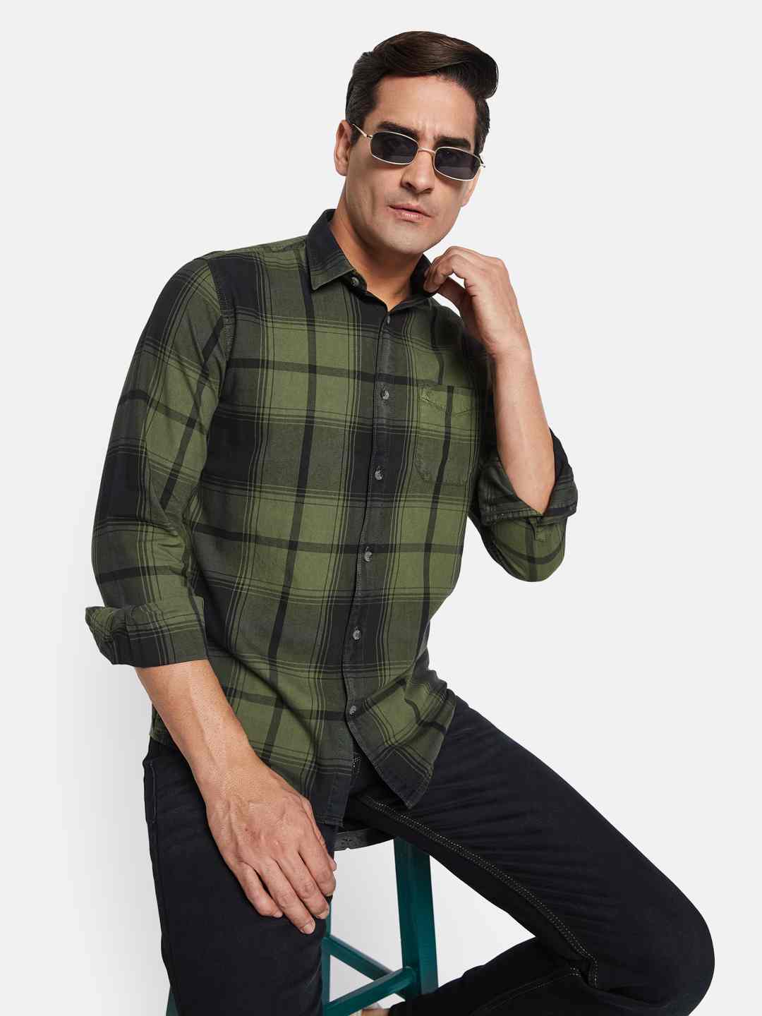 METTLE Men Multi Stripes Opaque Striped Casual Shirt