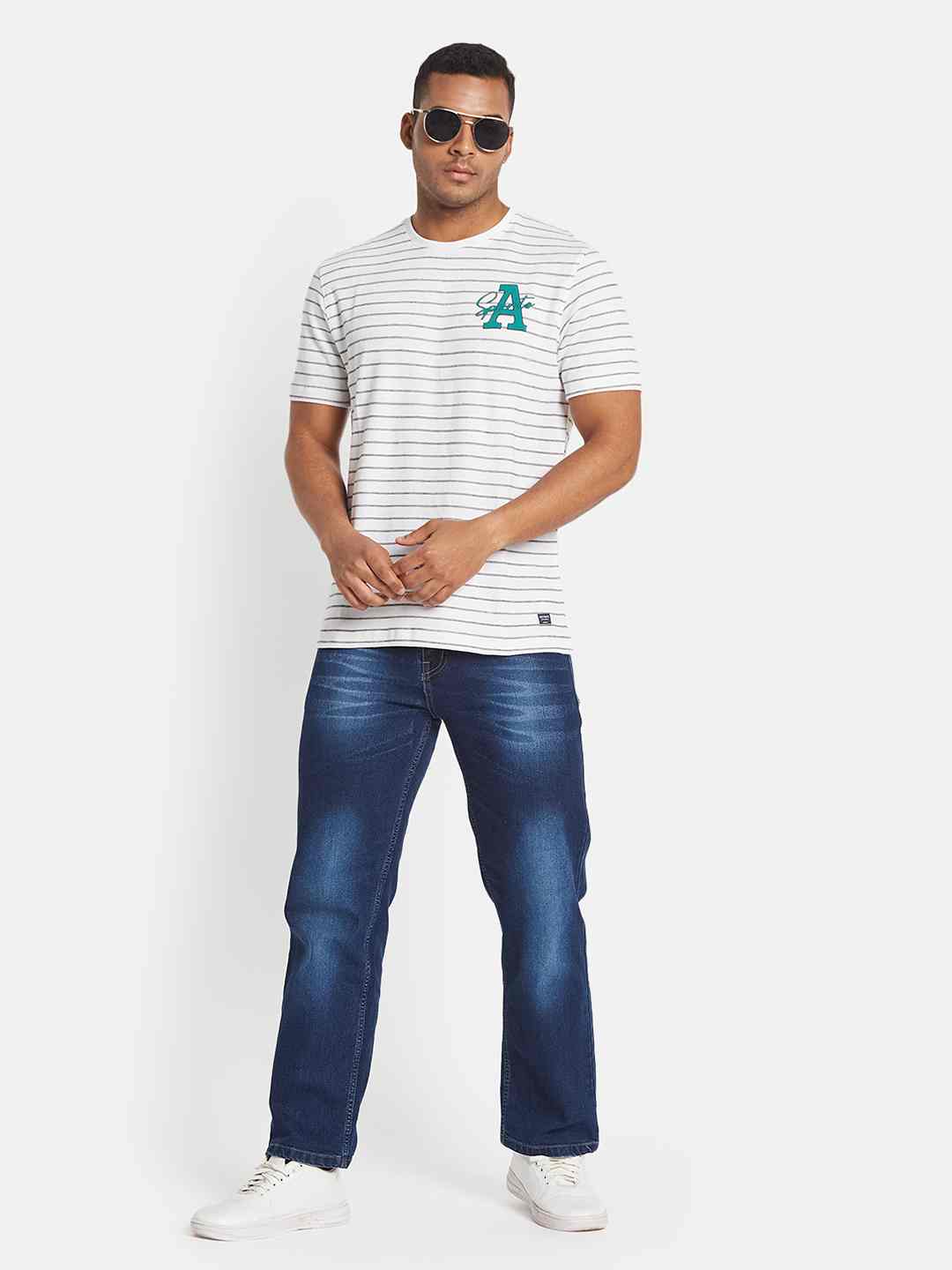 Octave Men Striped T-shirt