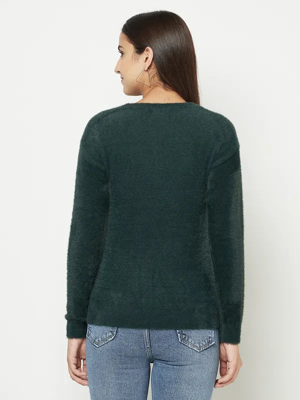 Women Mountain Green Sweaters