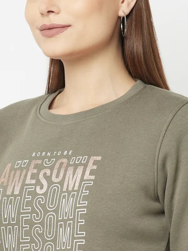 Women Olive Sweatshirts