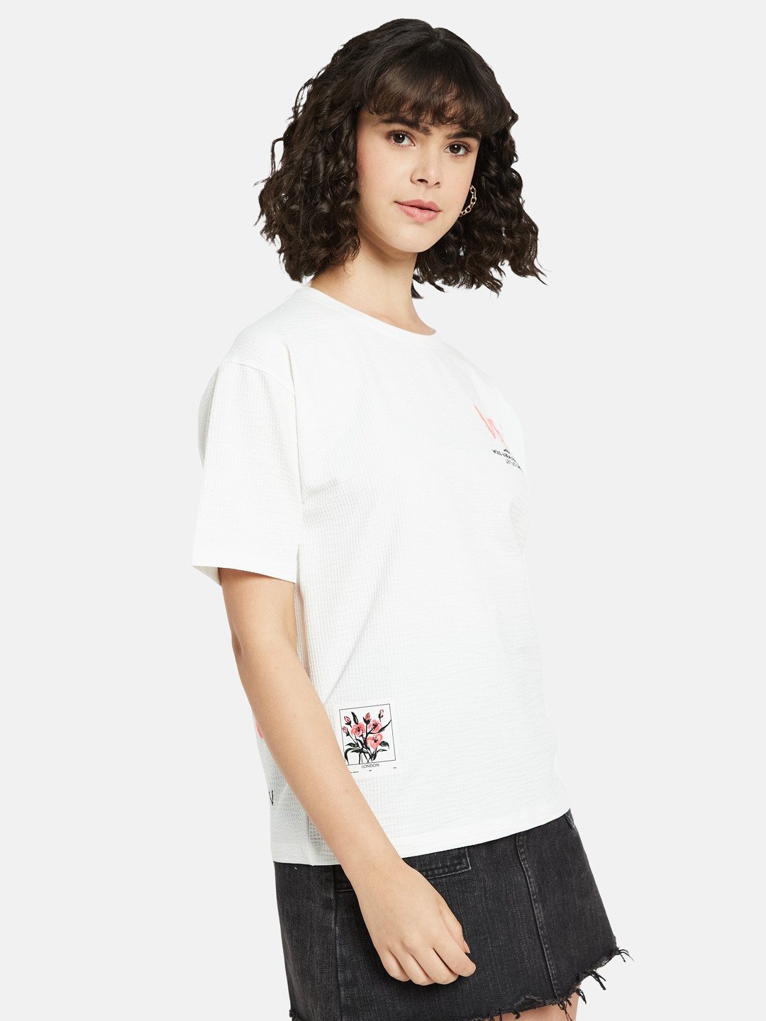 METTLE Women Typography Printed Round Neck Cotton T-shirt