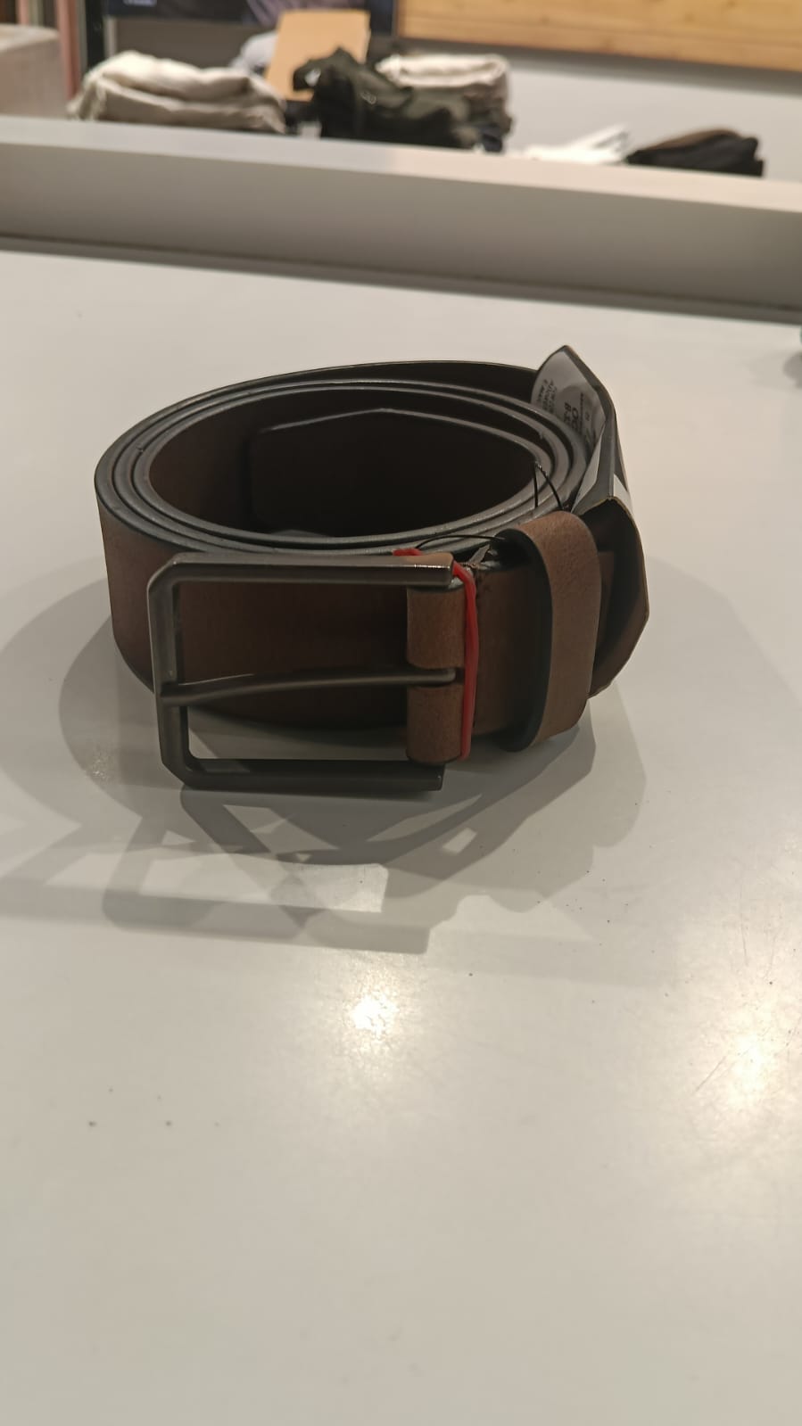 Men's Brown Leather Belt with Brushed Steel Buckle | Premium Formal & Casual Waist Belt for Men