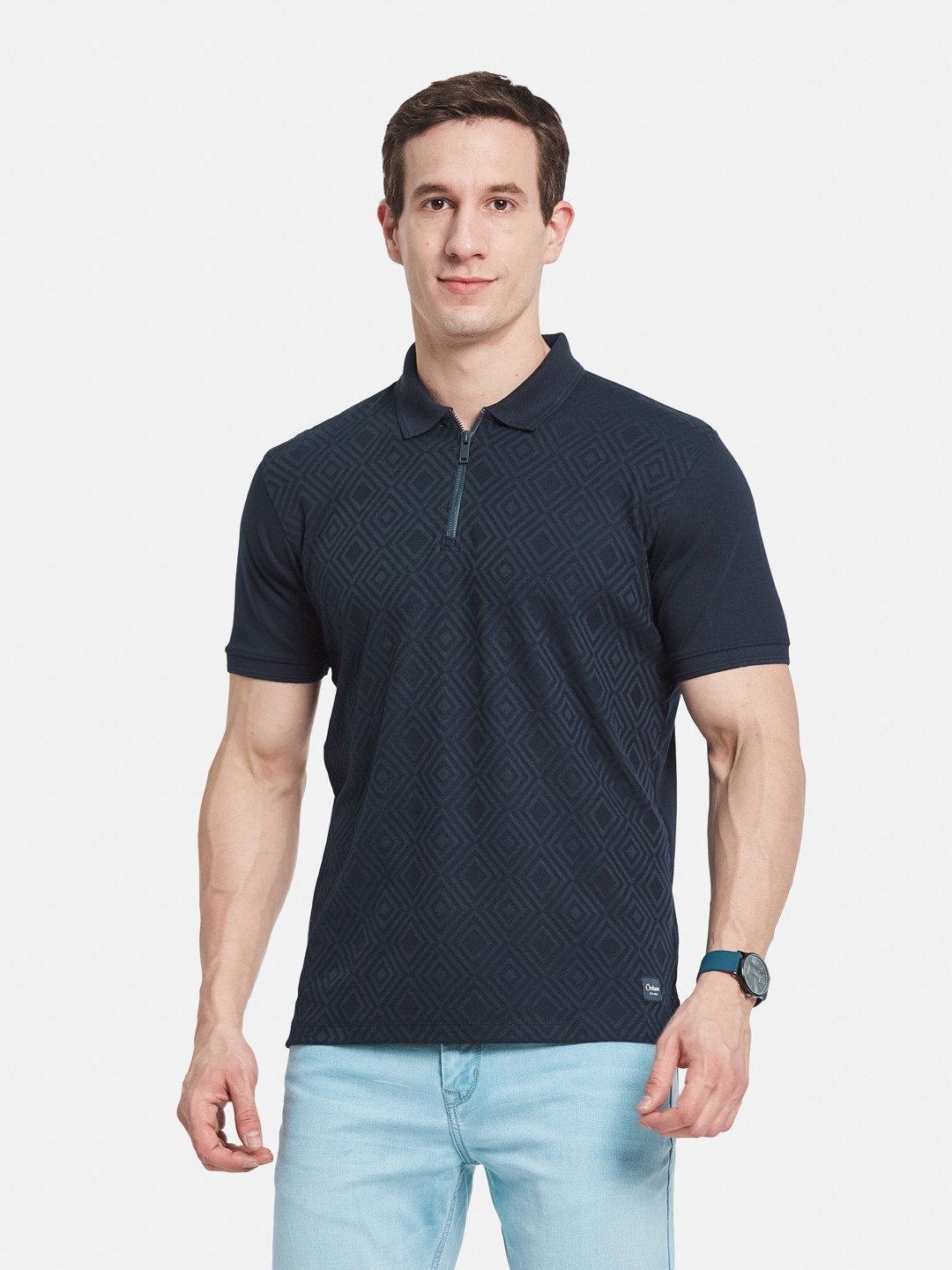Octave Men Printed Polo Collar T-shirt