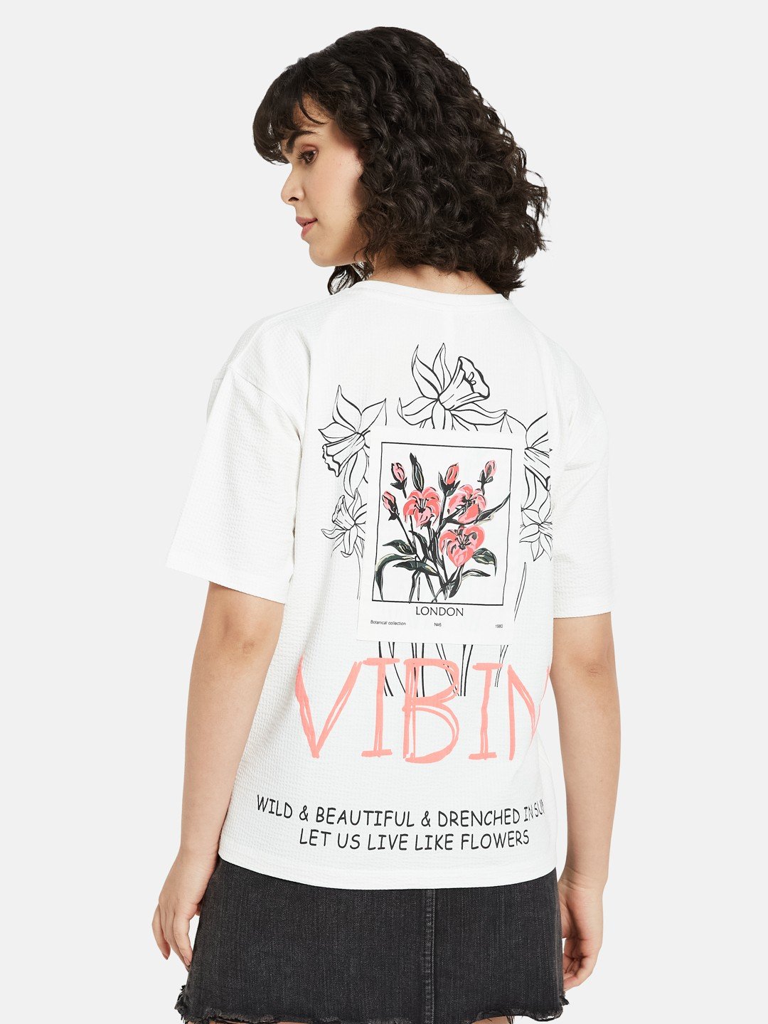METTLE Women Typography Printed Round Neck Cotton T-shirt