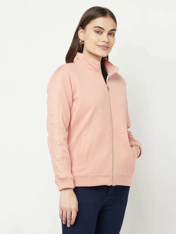 Women Suede Pink Sweatshirts