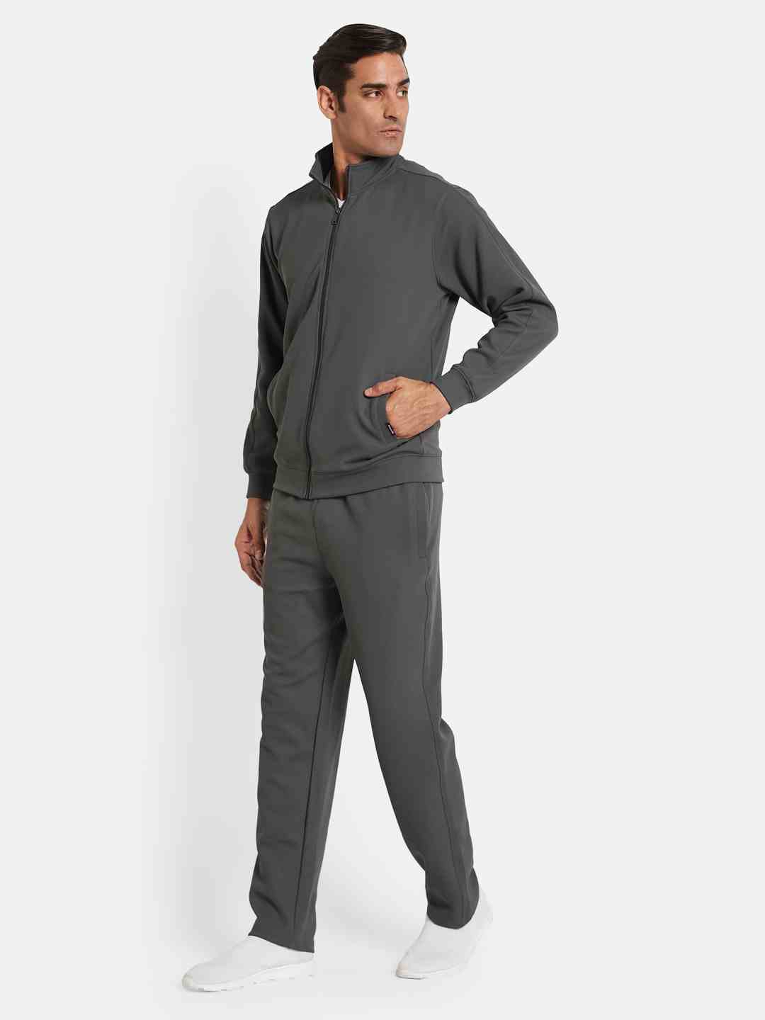 Octave Men Mock Collar Long Sleeves Mid-Rise Tracksuit