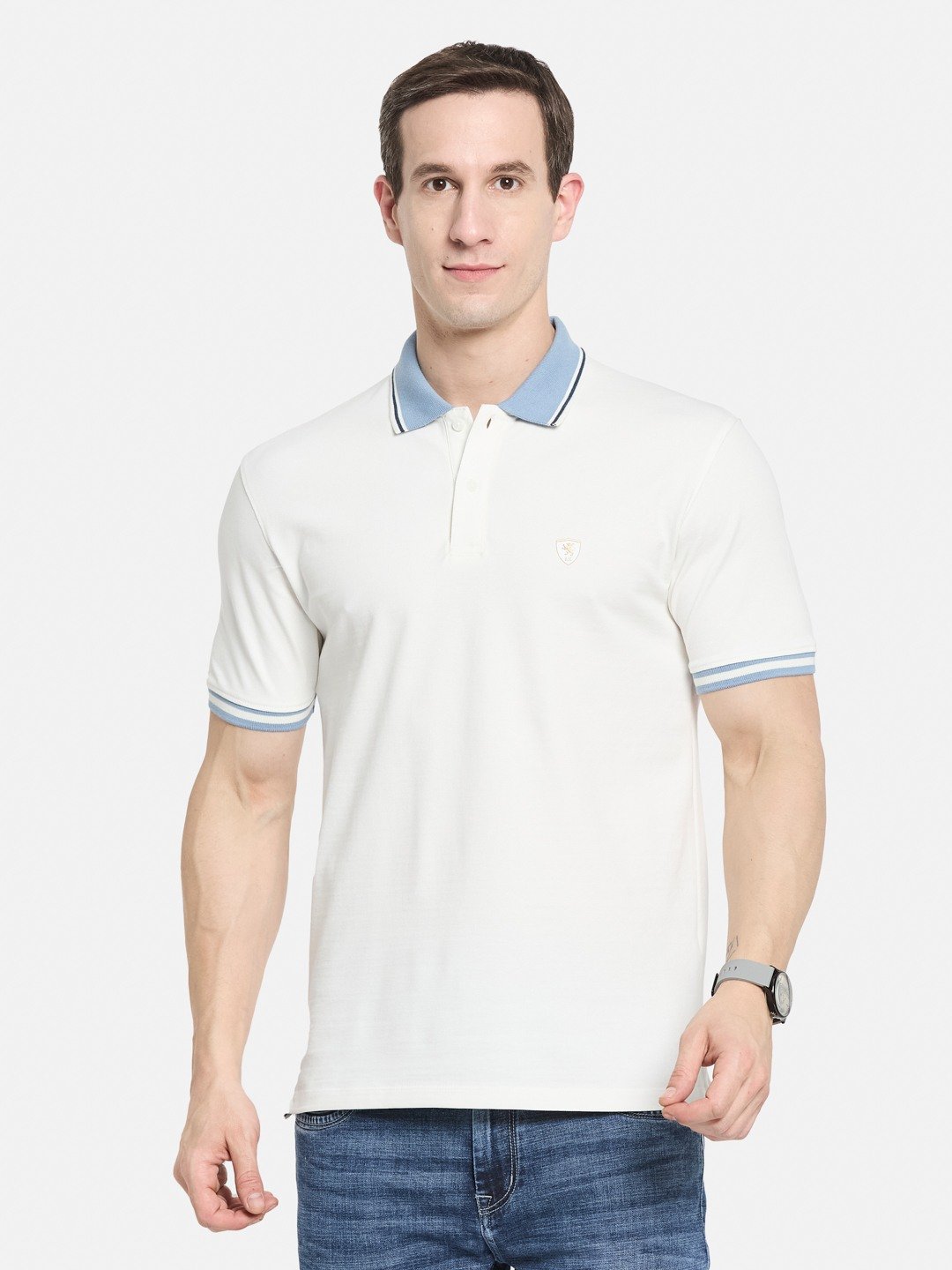 CORE CONTRAST COLLAR POLO PIQUE LYCRA T-SHIRT
