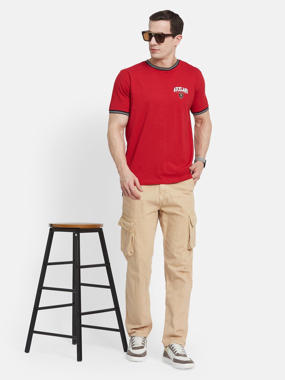 BACK  PRINT ROUND NECK SINGLE JERSEY KNIT LYCRA  T-SHIRT