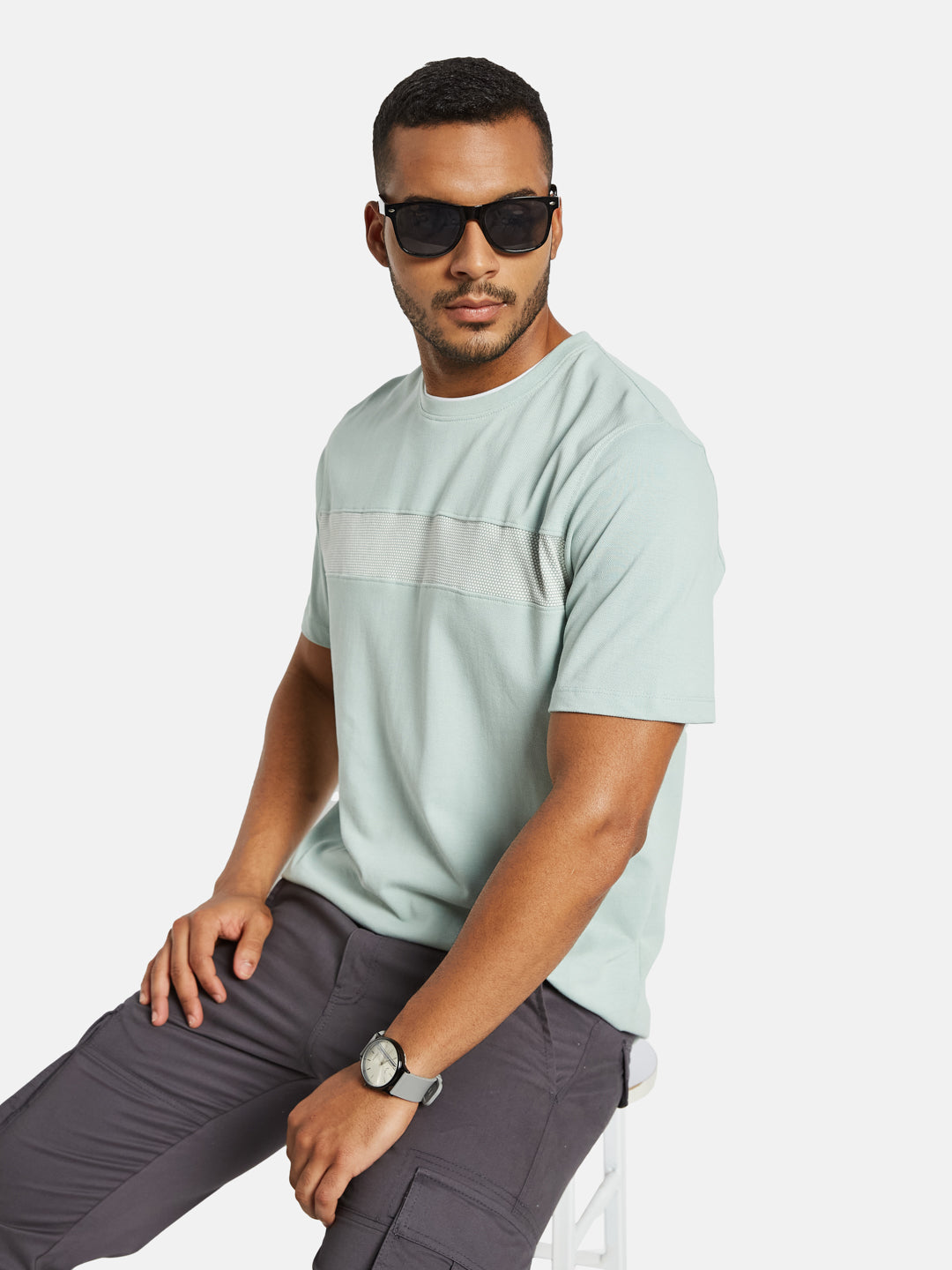 Octave Men Colourblocked T-shirt
