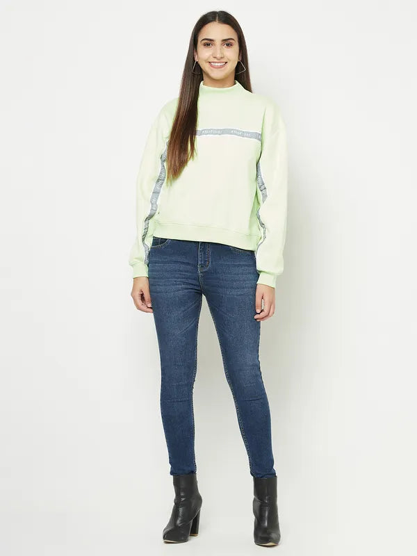 Women Neon Green Sweatshirts