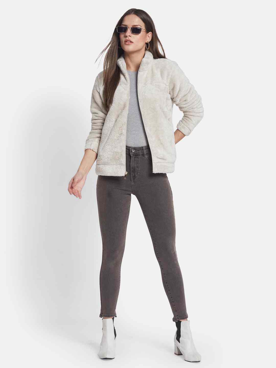 METTLE Women Mock Collar Sweatshirt