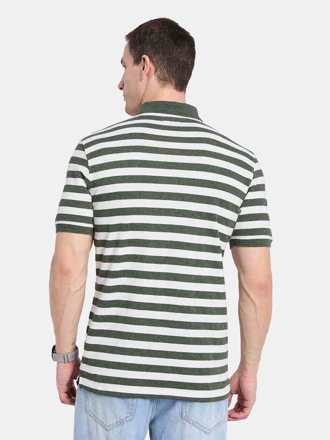 Octave Men Colourblocked Polo Collar T-shirt