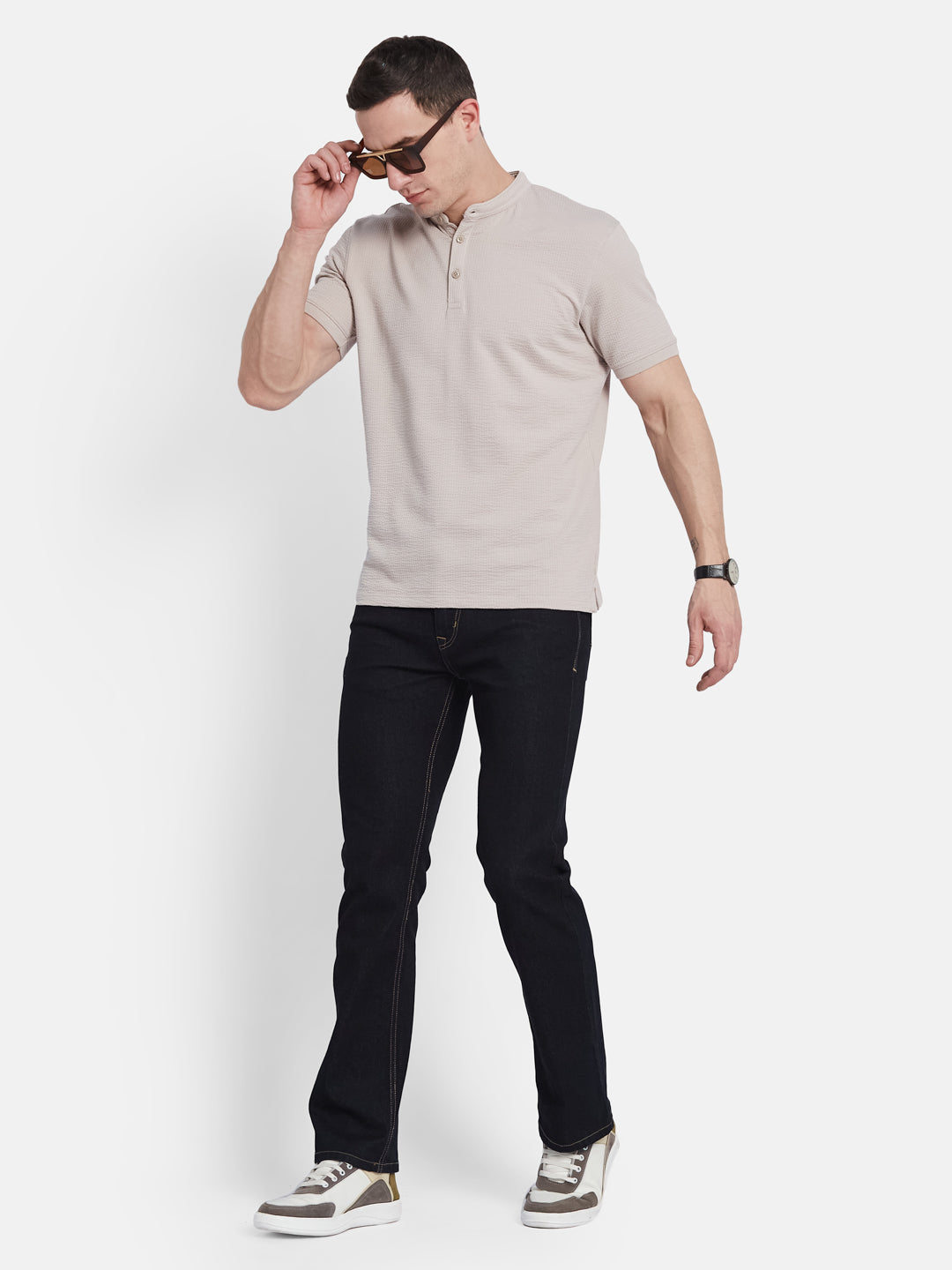 Octave Men Mandarin Collar T-shirt