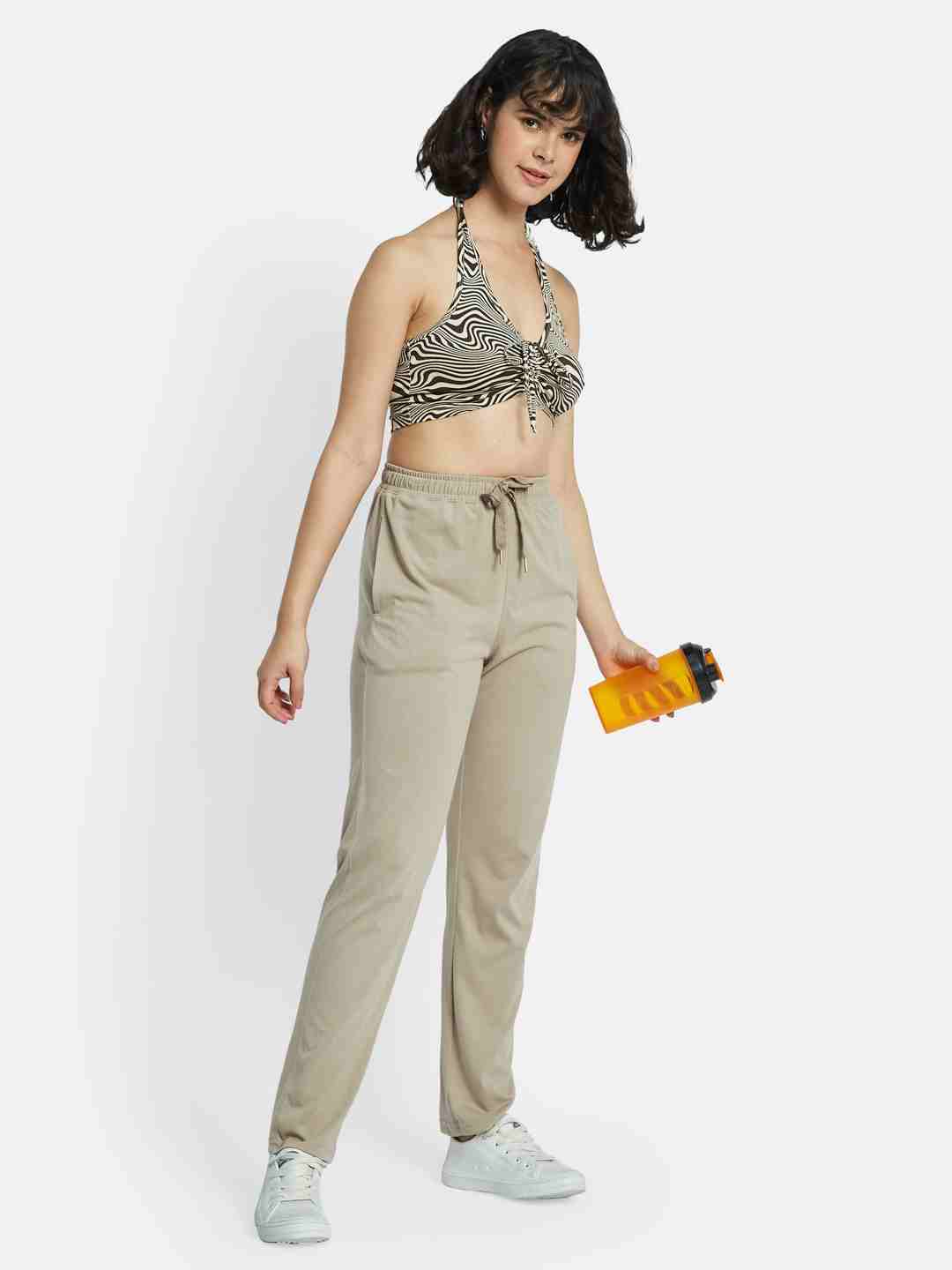 METTLE Women Cotton Mid Rise Track Pants