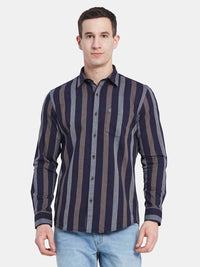 METTLE Men Multi Stripes Opaque Striped Casual Shirt