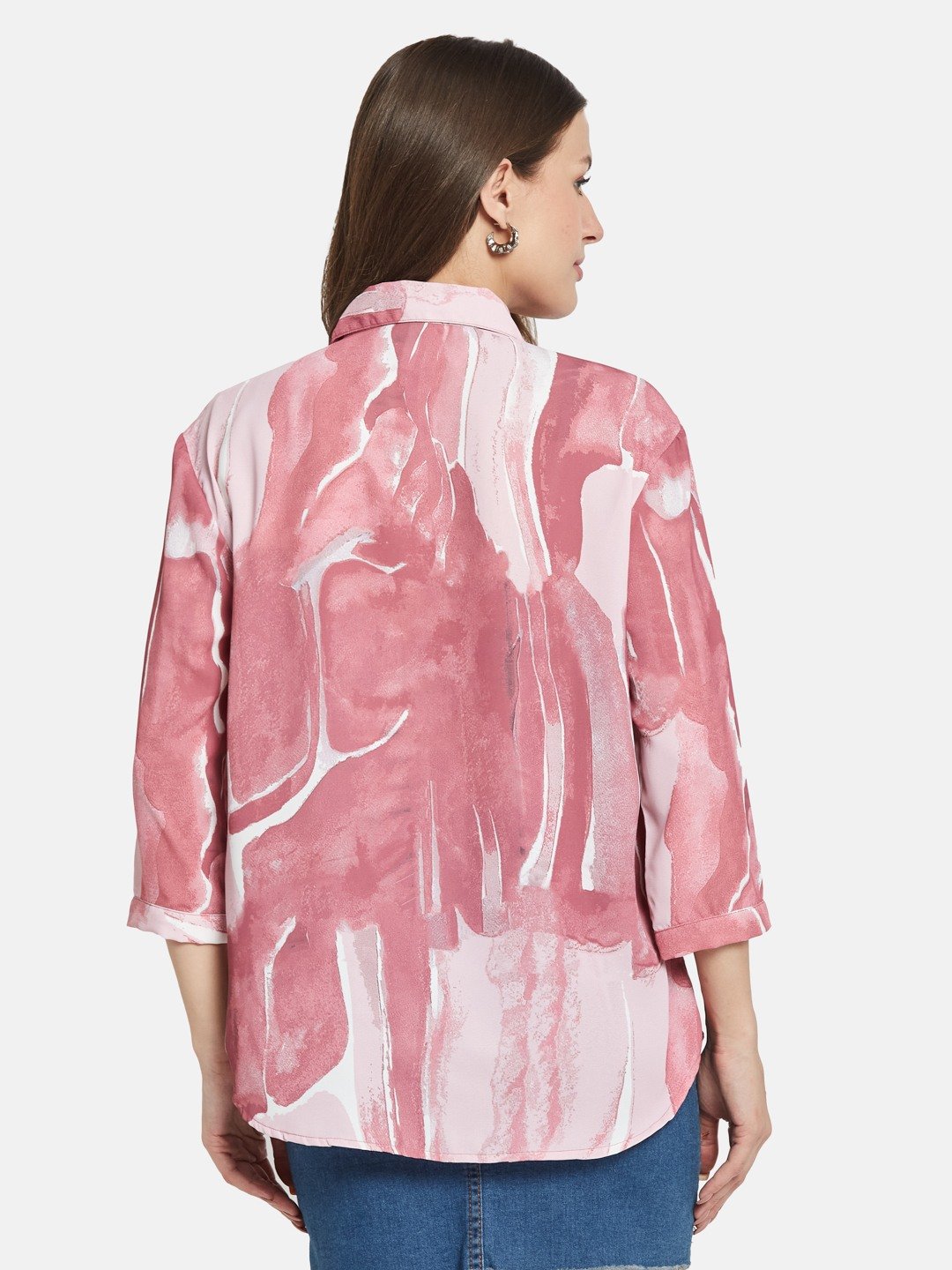 METTLE Hot Pink Tie and Dye Print Cotton Top