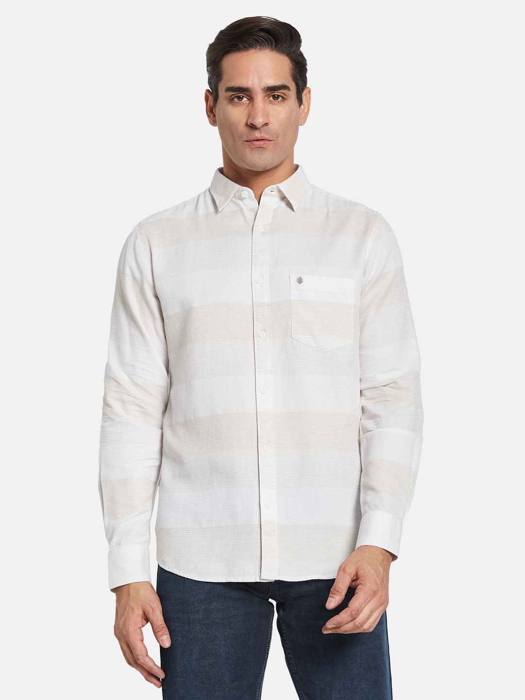 METTLE Men Multi Stripes Opaque Striped Casual Shirt