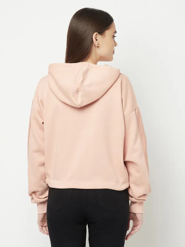 Women Suede Pink Sweatshirts