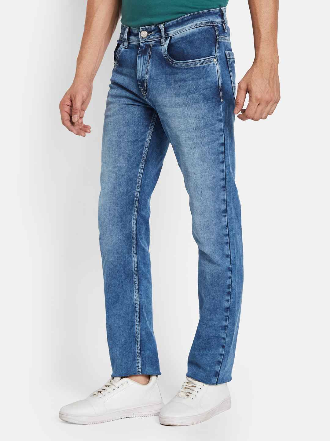 Octave Men Mildly Distressed Heavy Fade Stretchable Jeans
