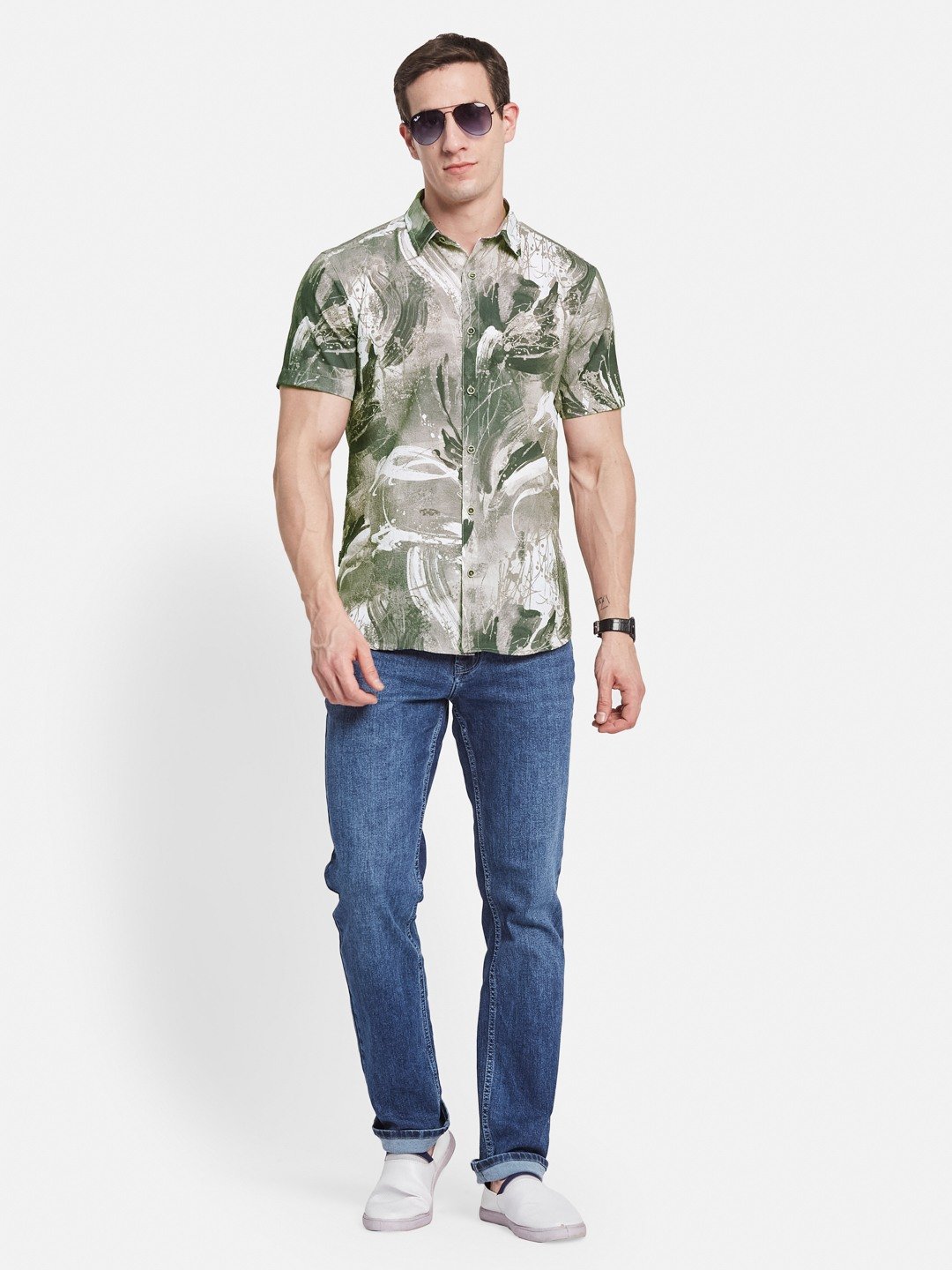 METTLE Men Floral Opaque Printed Casual Shirt