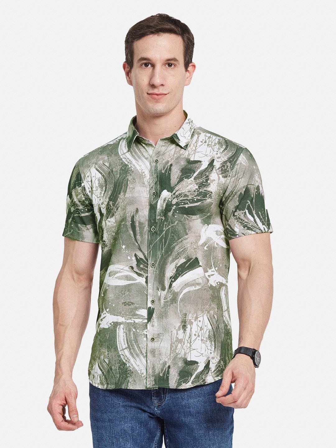 METTLE Men Floral Opaque Printed Casual Shirt