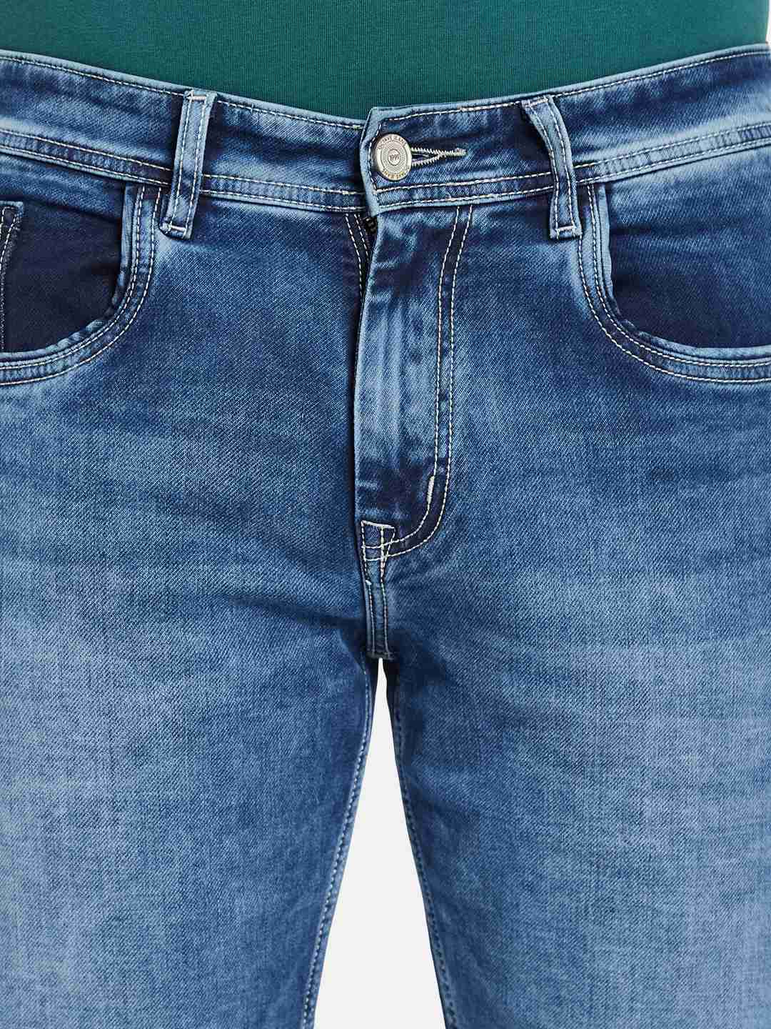 Octave Men Mildly Distressed Heavy Fade Stretchable Jeans