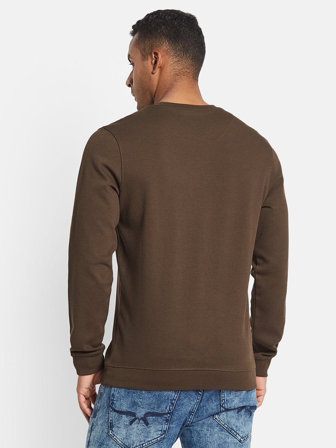 METTLE Men Typography Printed Pullover Cotton Sweatshirt