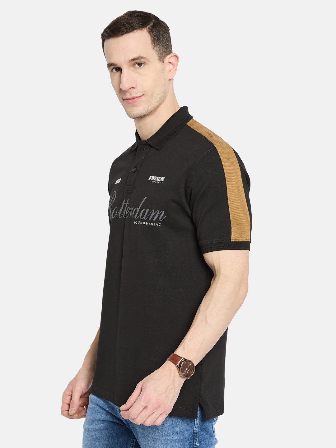 Octave Men Printed Polo Collar T-shirt