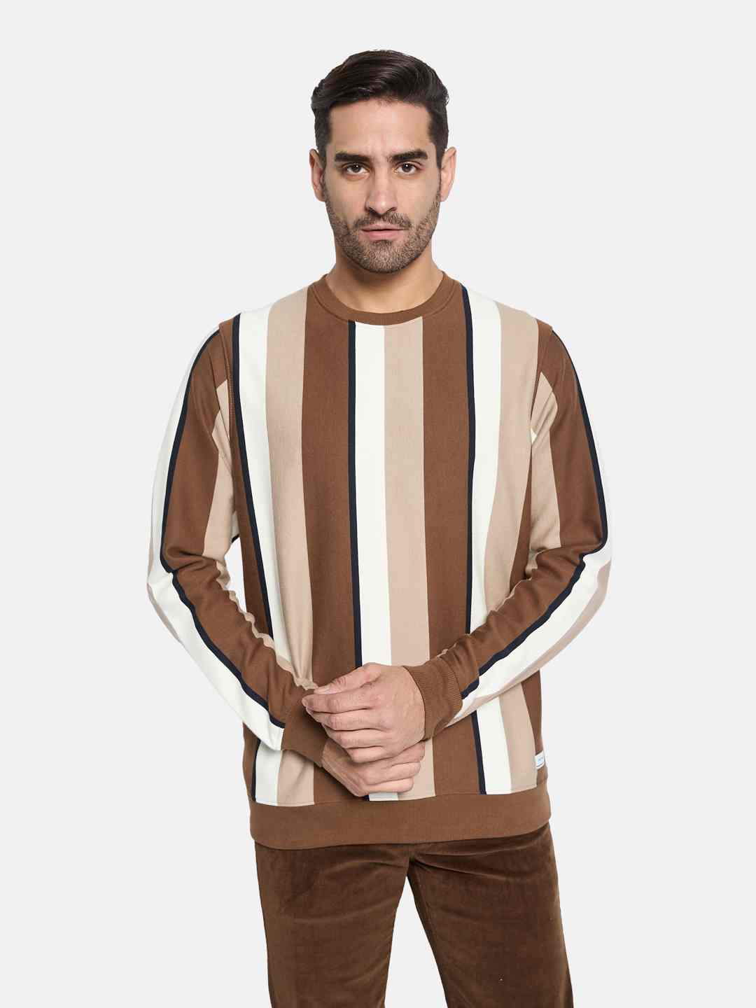 Octave Men Colourblocked Pullover Sweatshirt