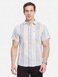 METTLE Men Multi Stripes Opaque Striped Casual Shirt