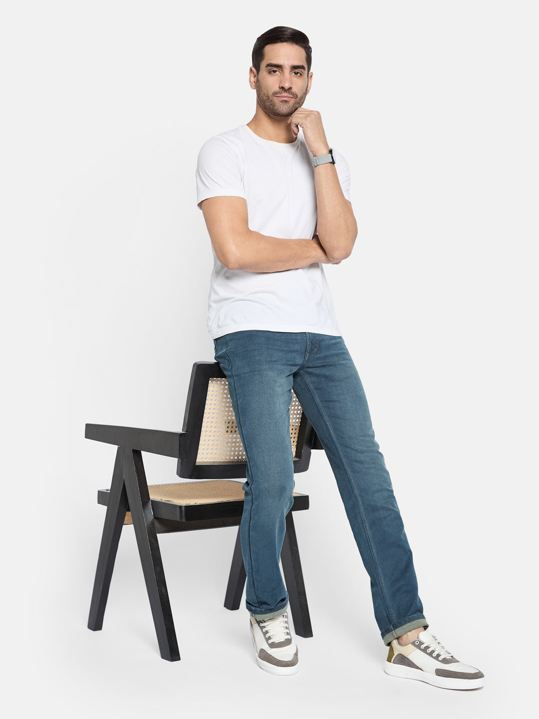 Octave Men Regular Fit Light Fade Stretchable Cotton Jeans