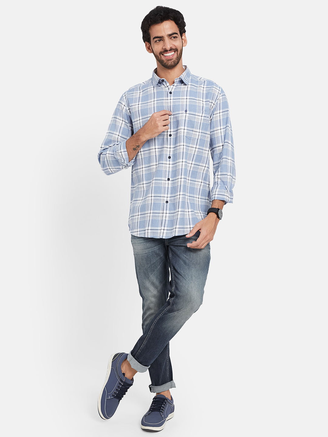 Mettle Other Checked Cotton Casual Shirt