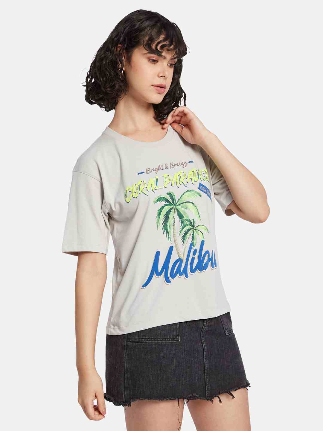 METTLE Women Printed Tropical T-shirt