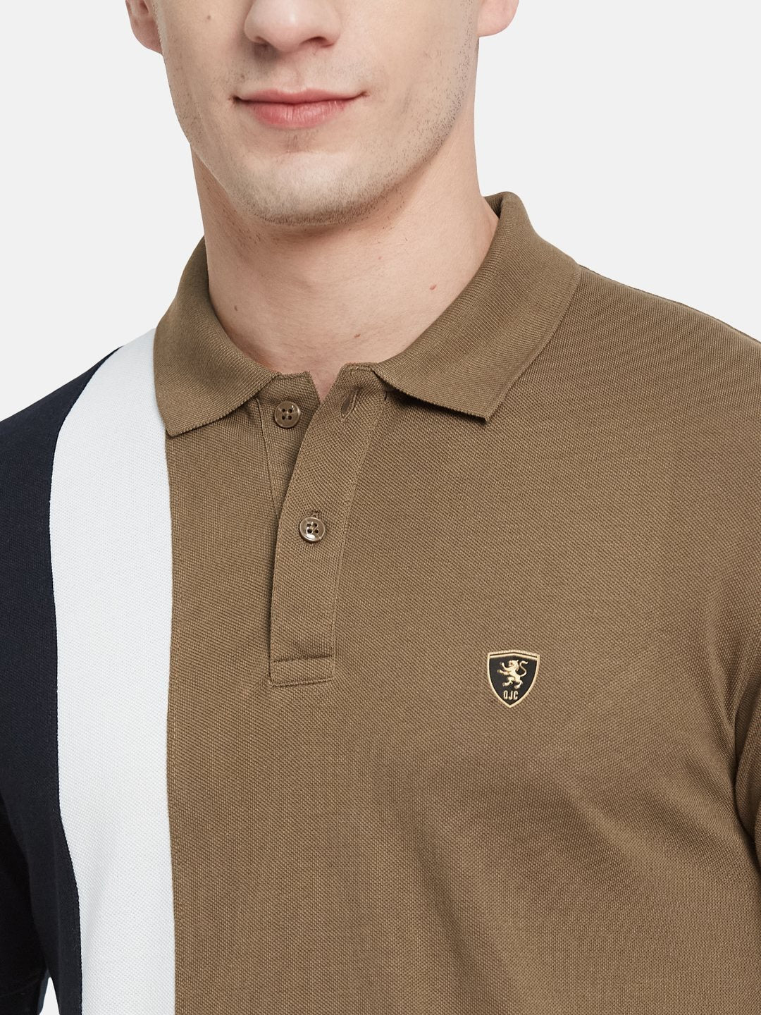 CUT N SEW POLO NECK PIQUE  T-SHIRT