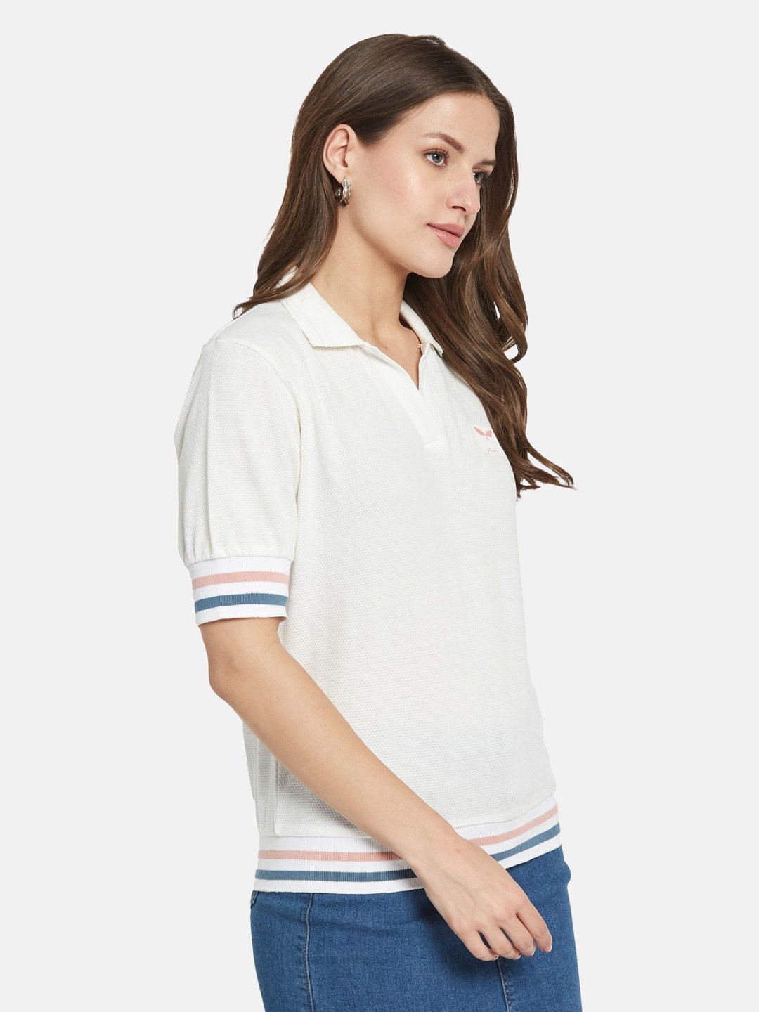 METTLE Women Polo Collar T-shirt