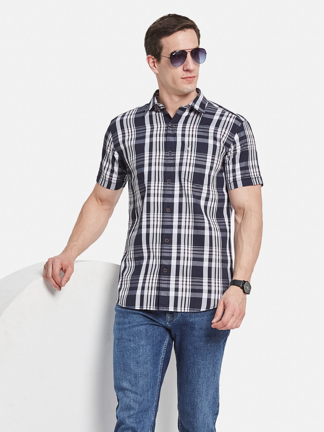 METTLE Men Multi Stripes Opaque Striped Casual Shirt
