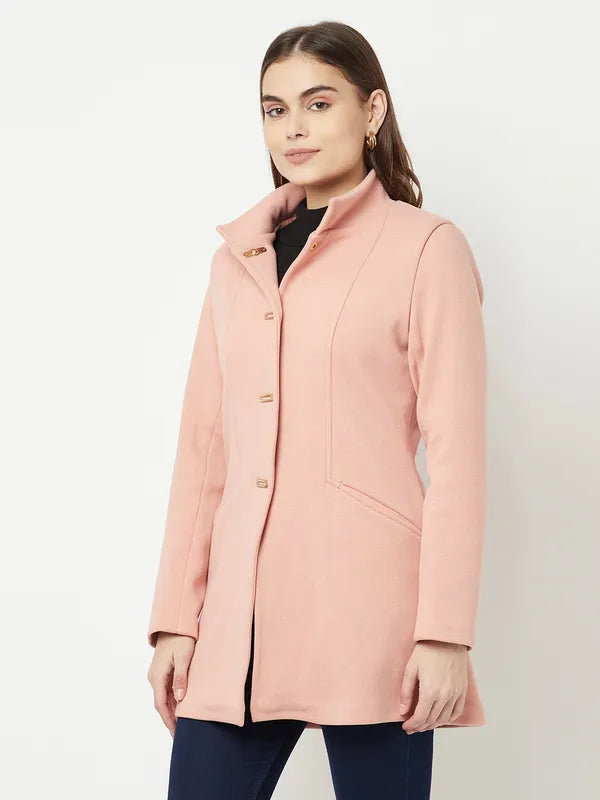 Women Suede Pink Coat