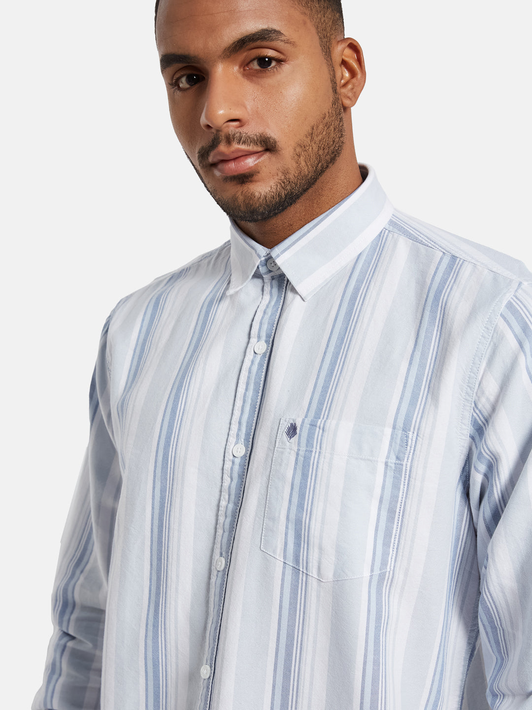 METTLE Men Multi Stripes Opaque Striped Casual Shirt