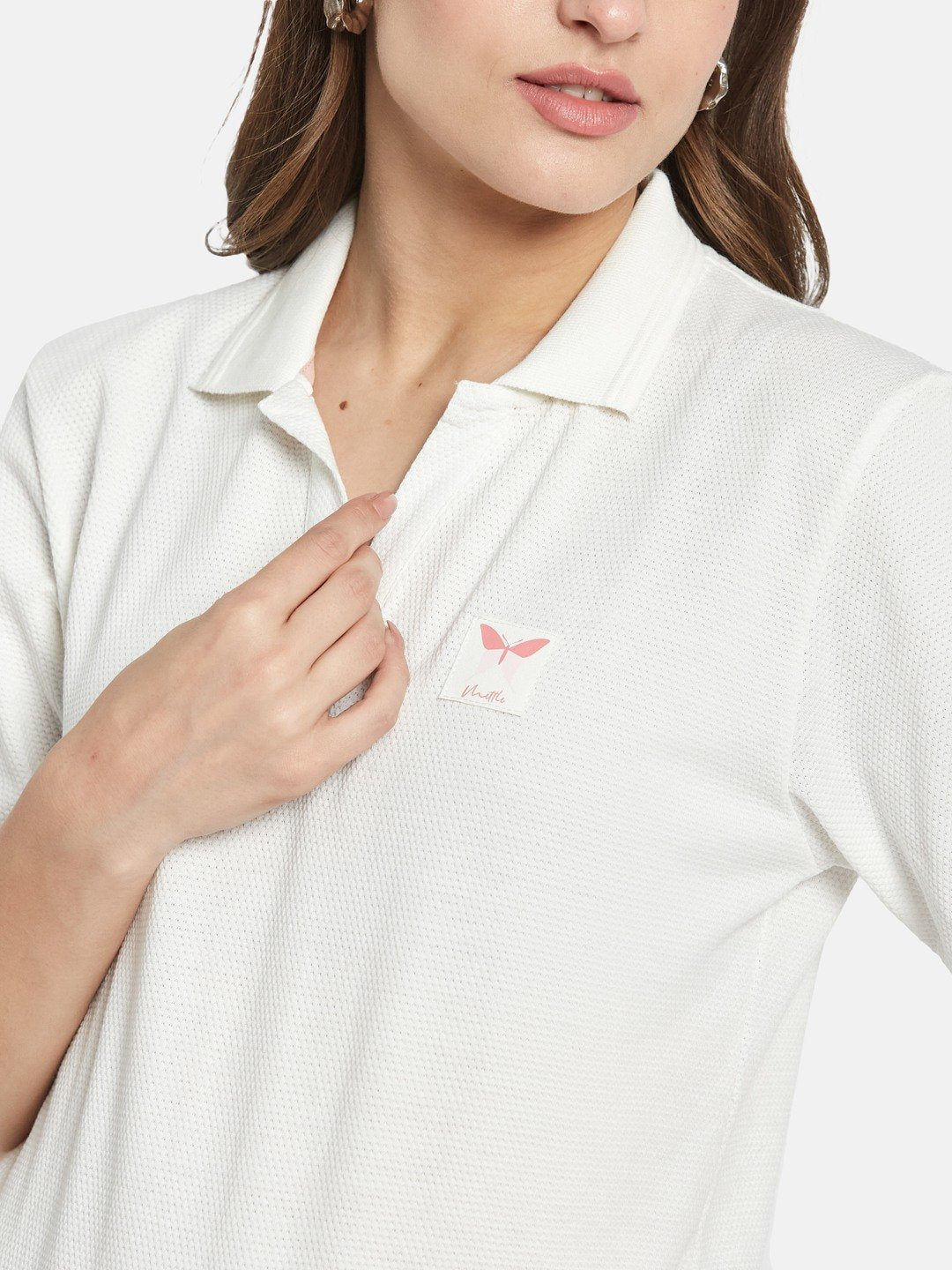 METTLE Women Polo Collar T-shirt