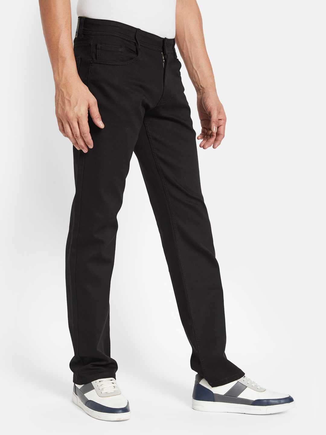 Octave Men Straight Fit Low Distress Stretchable Jeans