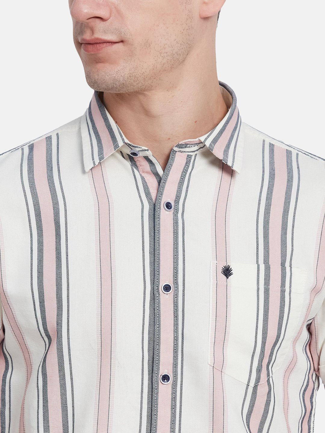 METTLE Men Multi Stripes Opaque Striped Casual Shirt