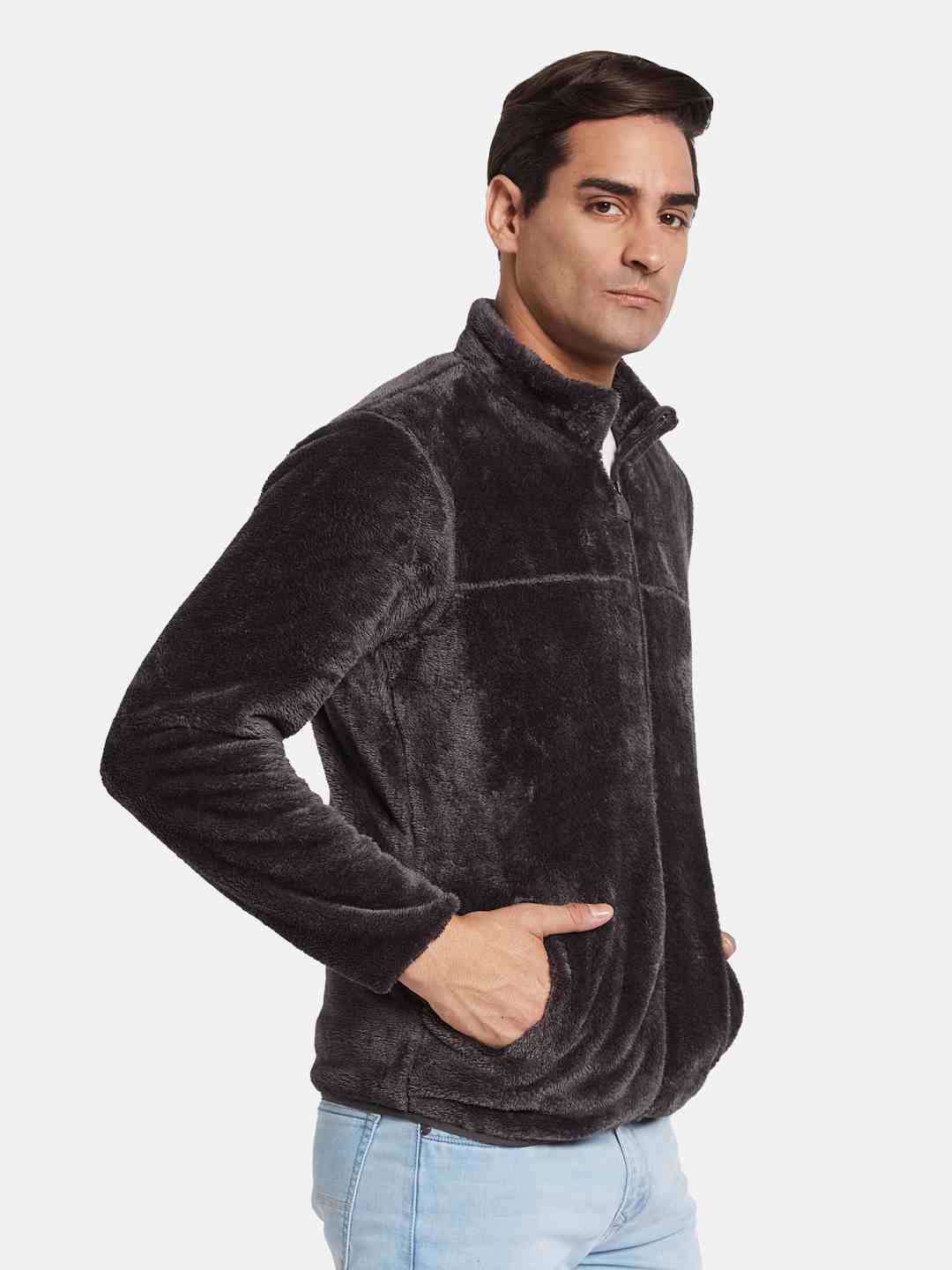 Octave Men Solid Mandarin Collar Sweatshirt