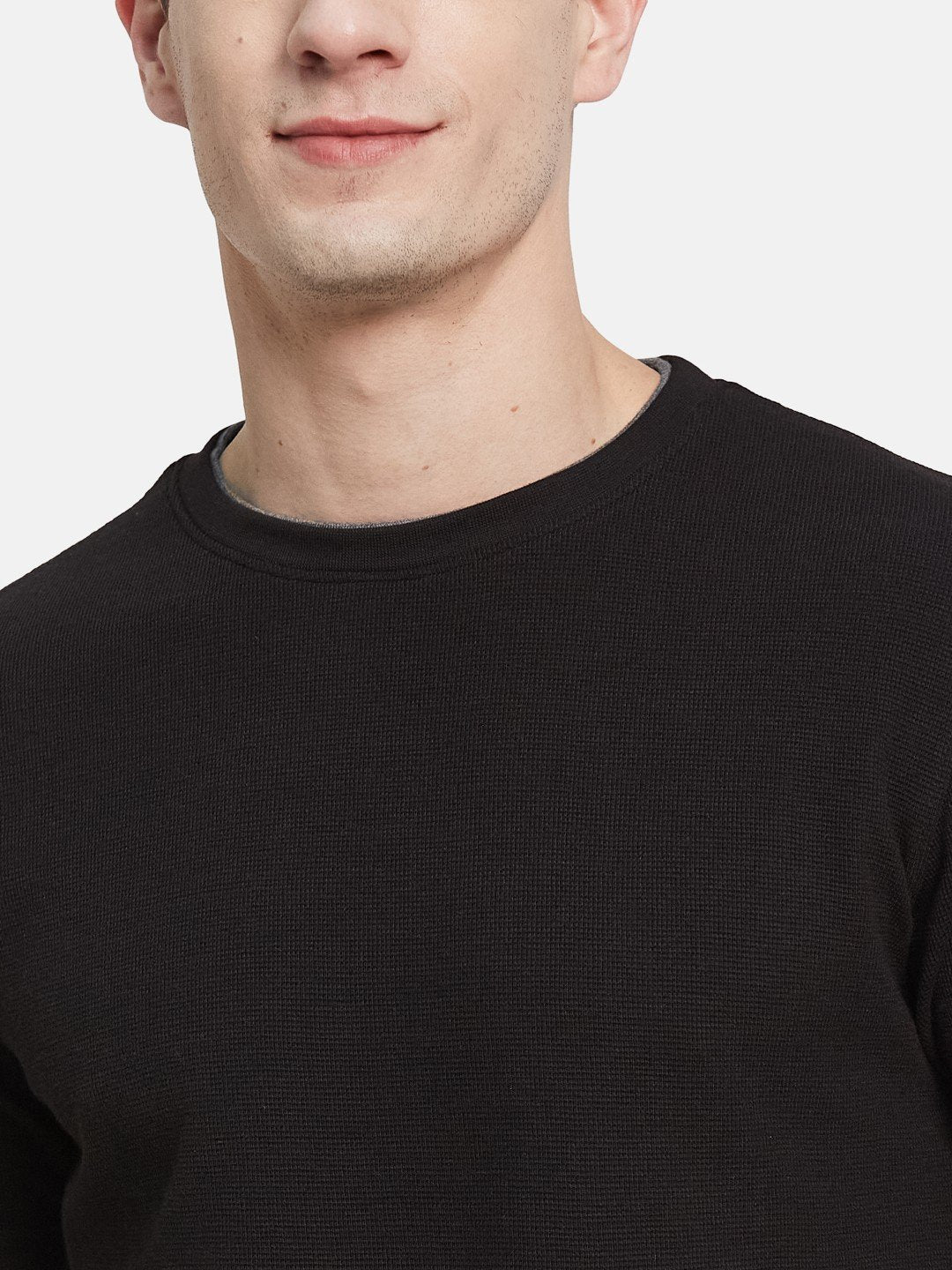 CORE ROUND NECK WAFFLE KNIT T-SHIRT
