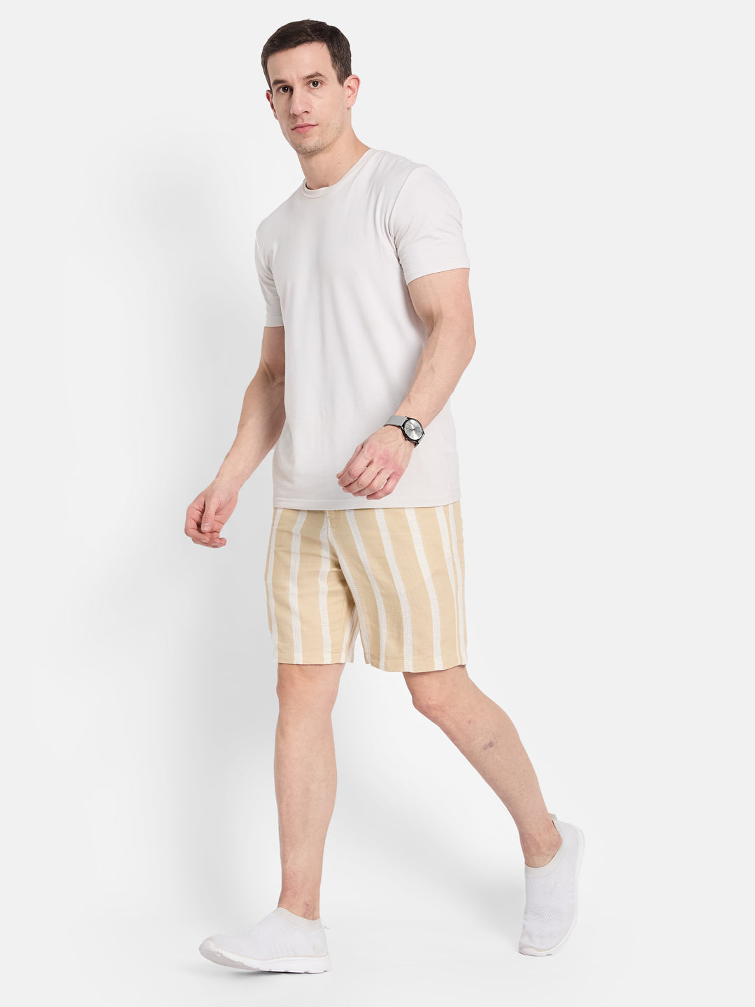 METTLE Men Multi Stripes Opaque Striped Casual Shirt
