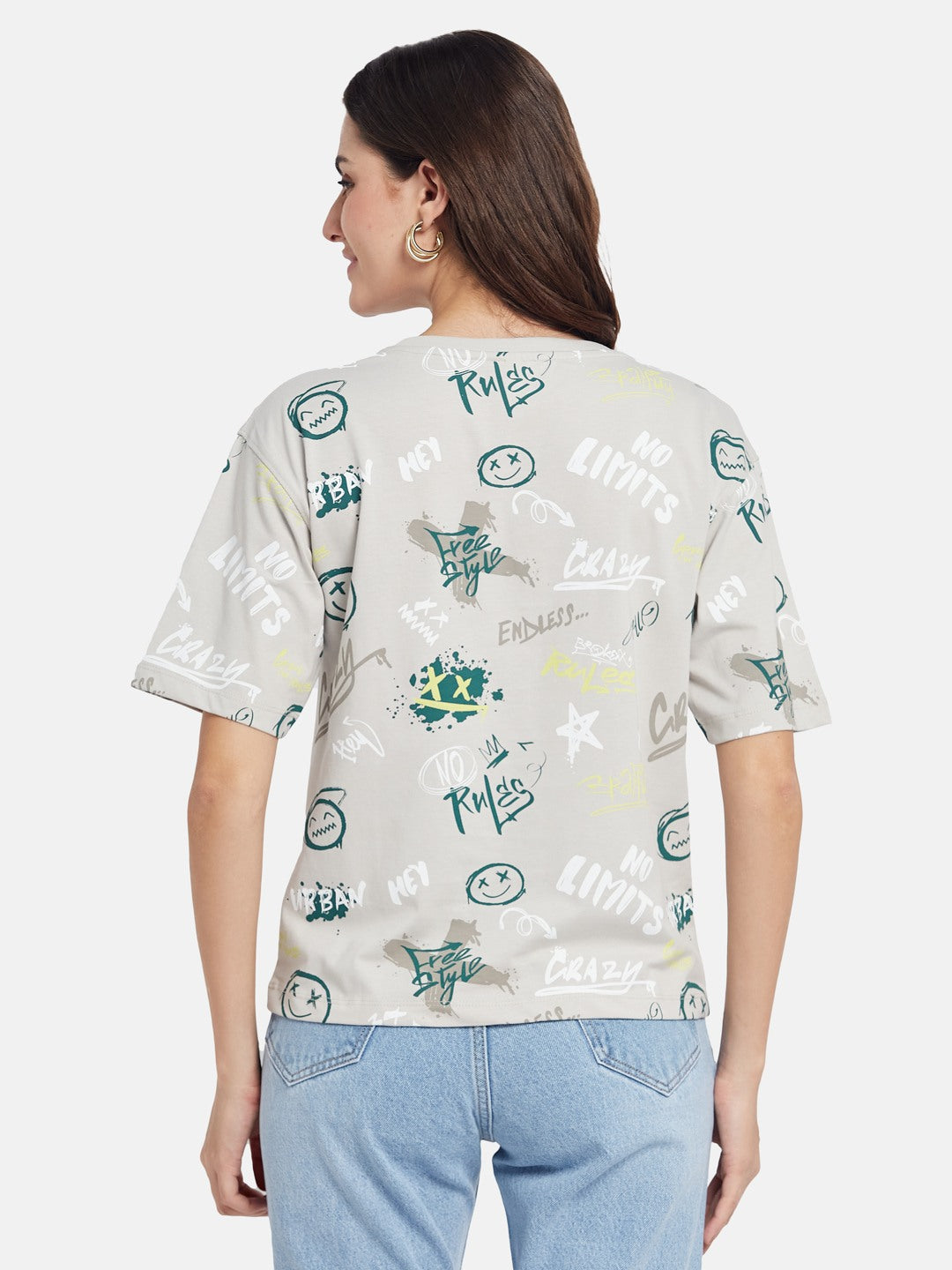 METTLE Typography Printed Round Neck Cotton T-shirt