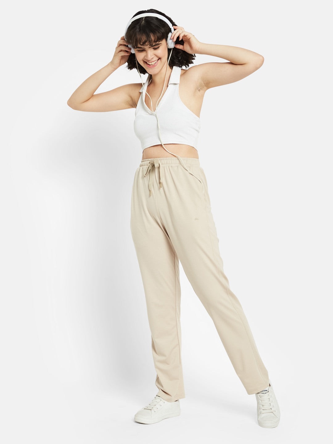 METTLE Women Cotton Mid-Rise Track Pant