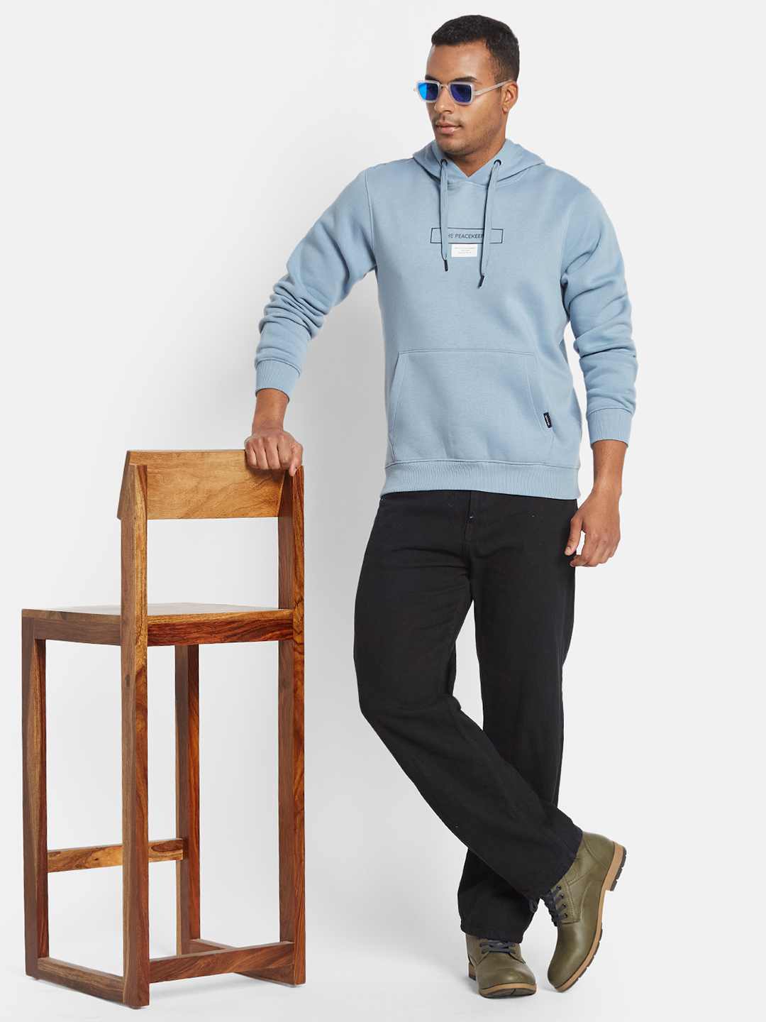 Octave Men Printed Hooded Sweatshirt