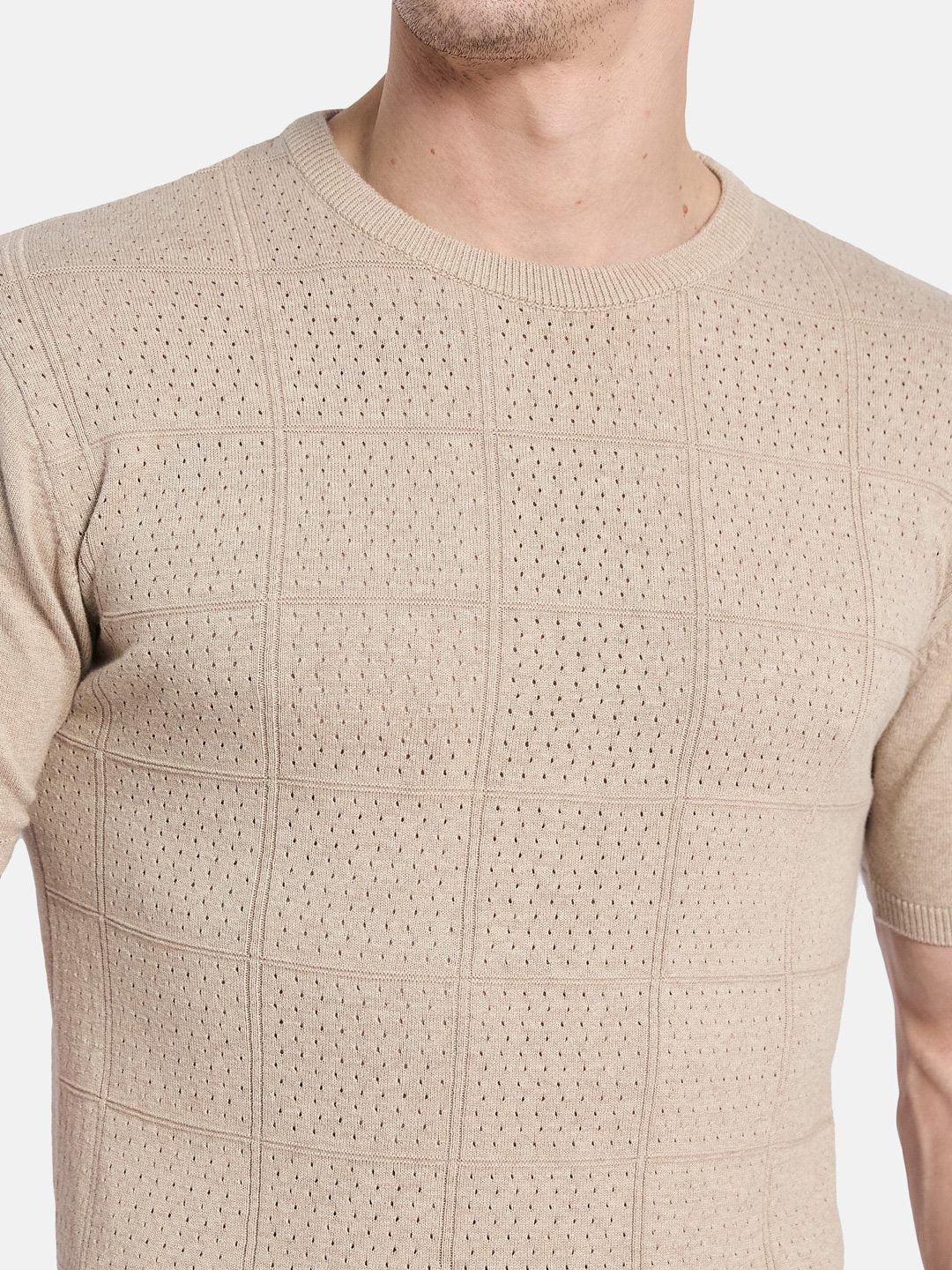 METTLE Men Checked T-shirt